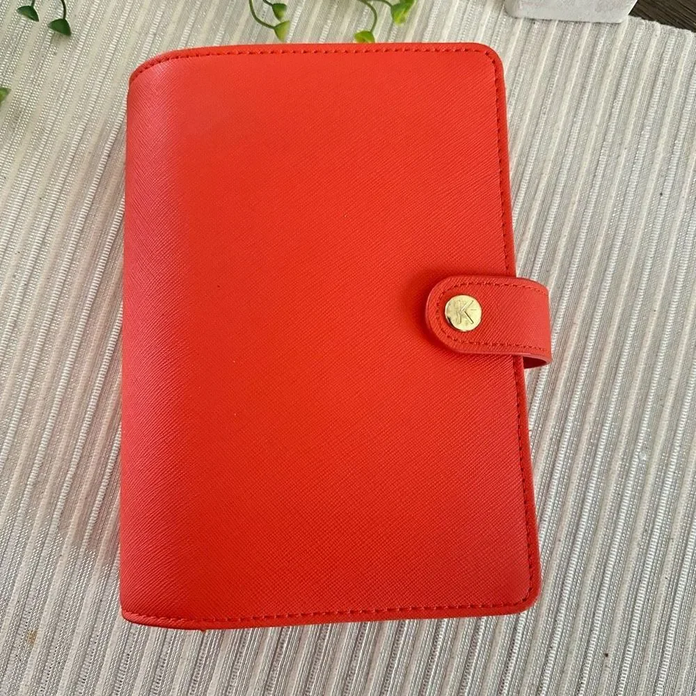 Kikki.K Orange Saffiano Planner Organizer  6 Ring Binder 7.5” x 5.5” - Picture 2 of 12